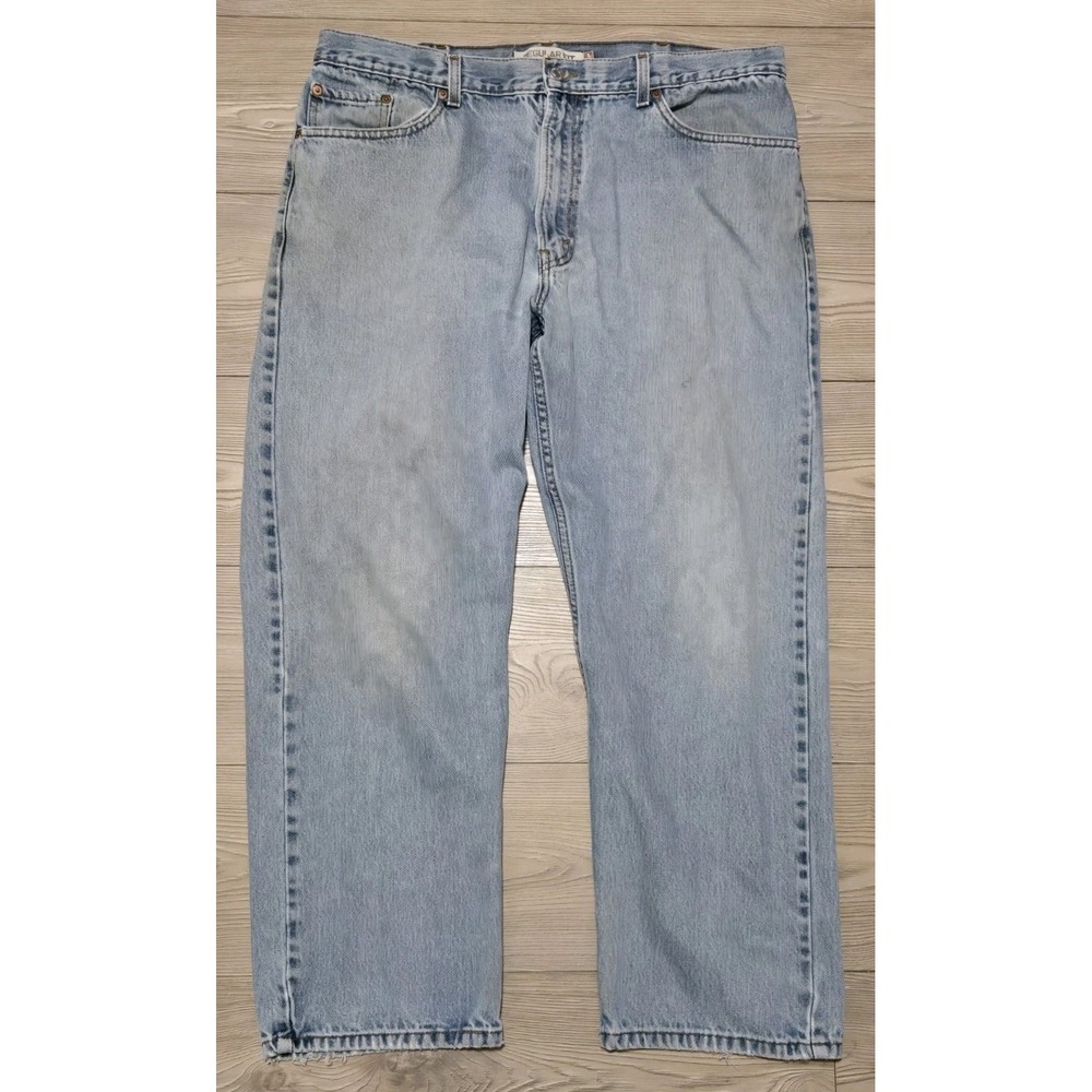 Levi's 505 Jeans Measure 38x28 Light Wash Blue Levis Pants Regular Fit Paper